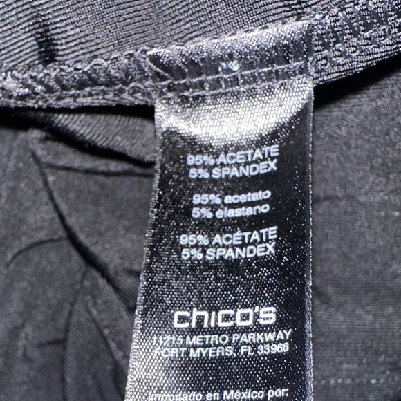 Chico's Travelers Womens X Large Black Slinky Stretch Asymmetric Top Size 3 - Picture 7 of 7